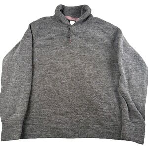 Relwen Men's Large Marled Grey Shawl Mock Pullover Sweater - Excellent Condition